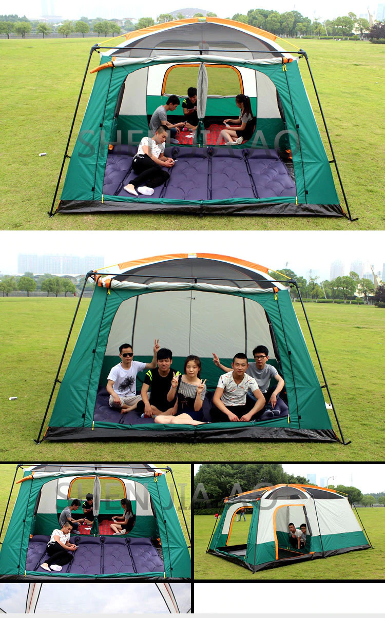 Cheap Goat Tents Outdoor Double Deck Two Bedrooms And Four Seasons Camping Waterproof Tent 8